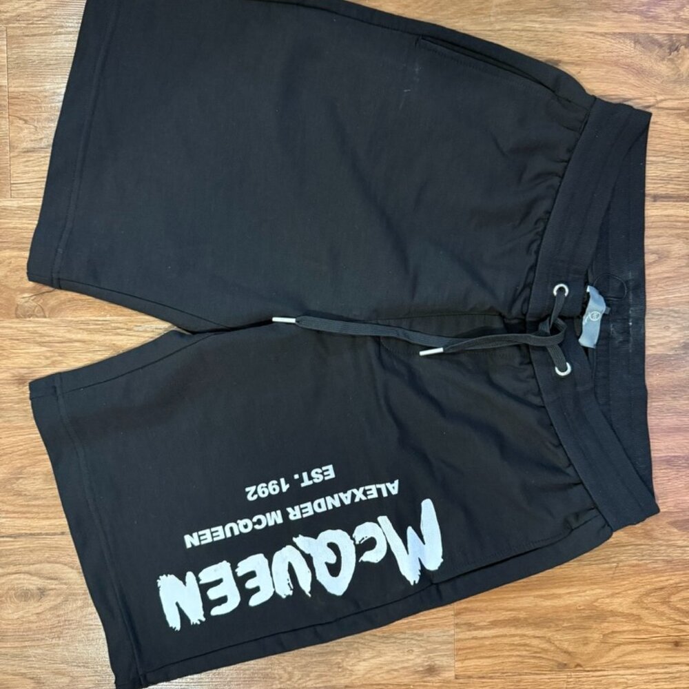 Alexander McQueen Graffiti Logo Cotton Shorts Size XL